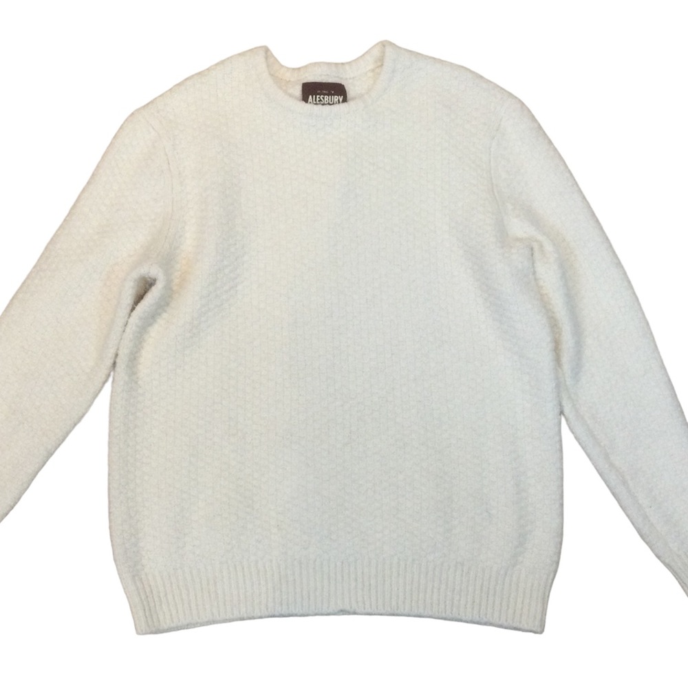 Alesbury Ivory Cotton Blend Pullover Men’s Sweater Size Large
